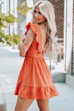 Load image into Gallery viewer, V-Neck Ruffle Hem Backless Dress
