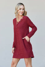 Load image into Gallery viewer, Heimish Chicago Skyline Full Size Ribbed Henley Dress
