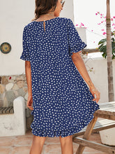 Load image into Gallery viewer, Printed Flounce Sleeve Ruffle Hem Dress

