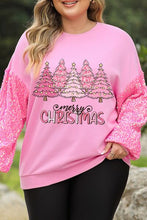 Load image into Gallery viewer, Plus Size MERRY CHRISTMAS Sequin Round Neck Sweatshirt
