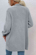 Load image into Gallery viewer, Open Front Rib-Knit Cardigan with Pockets
