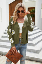 Load image into Gallery viewer, Flower Pattern Button Front Cardigan
