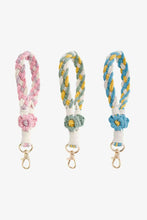 Load image into Gallery viewer, Floral Braided Wristlet Key Chain
