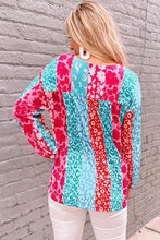 Load image into Gallery viewer, Mixed Print Patchwork Blouse
