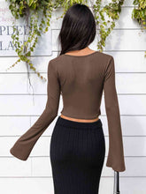 Load image into Gallery viewer, Lone Sleeve Cutout Zip Up Crop Top
