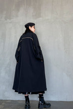 Load image into Gallery viewer, Contrast Trim Open Front Roll-Tab Sleeve Trench Coat
