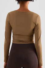 Load image into Gallery viewer, Lightweight Round Neck Long Sleeve Sports Top
