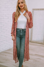 Load image into Gallery viewer, Leopard Tie Waist Flounce Sleeve Cover Up
