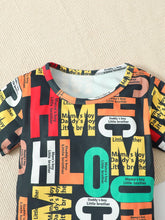 Load image into Gallery viewer, Slogan Print Round Neck Top and Shorts Set
