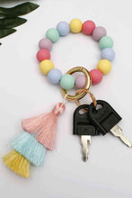 Load image into Gallery viewer, Silica Gel Bead Wristlet Keychain with Layered Tassels

