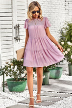 Load image into Gallery viewer, Smocked Puff Sleeve Tiered Mini Dress
