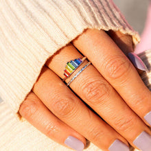 Load image into Gallery viewer, Zircon 925 Sterling Silver Double-Layered Ring
