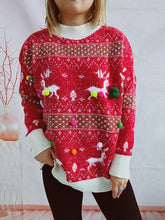 Load image into Gallery viewer, Christmas Element Round Neck Sweater and Scarf Set
