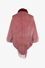 Load image into Gallery viewer, Striped Open Front Fringe Poncho
