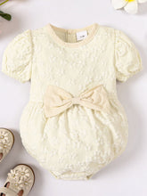 Load image into Gallery viewer, Baby Girl Floral Bow Detail Round Neck Bodysuit
