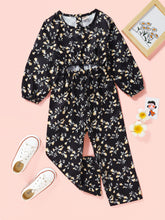 Load image into Gallery viewer, Girls Floral Cutout Jumpsuit
