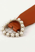 Load image into Gallery viewer, Pearl Heart Buckle Elastic Belt
