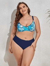 Load image into Gallery viewer, Plus Size Printed V-Neck Drawstring Bikini Set
