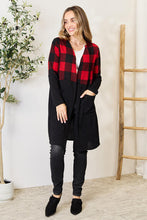 Load image into Gallery viewer, Heimish Full Size Plaid Open Front Cardigan

