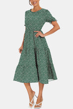 Load image into Gallery viewer, Round Neck Flounce Sleeve Midi Dress
