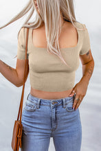 Load image into Gallery viewer, Lace-Up Square Neck Crop Top

