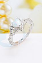 Load image into Gallery viewer, 925 Sterling Silver Heart Opal Crisscross Ring
