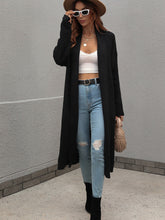 Load image into Gallery viewer, Waffle Knit Open Front Duster Cardigan With Pockets
