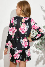 Load image into Gallery viewer, Girls Floral Long Sleeve Top and Shorts Set
