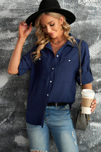 Load image into Gallery viewer, Button-Up Roll-Tab Sleeve Shirt
