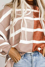 Load image into Gallery viewer, Striped Dropped Shoulder Round Neck Blouse
